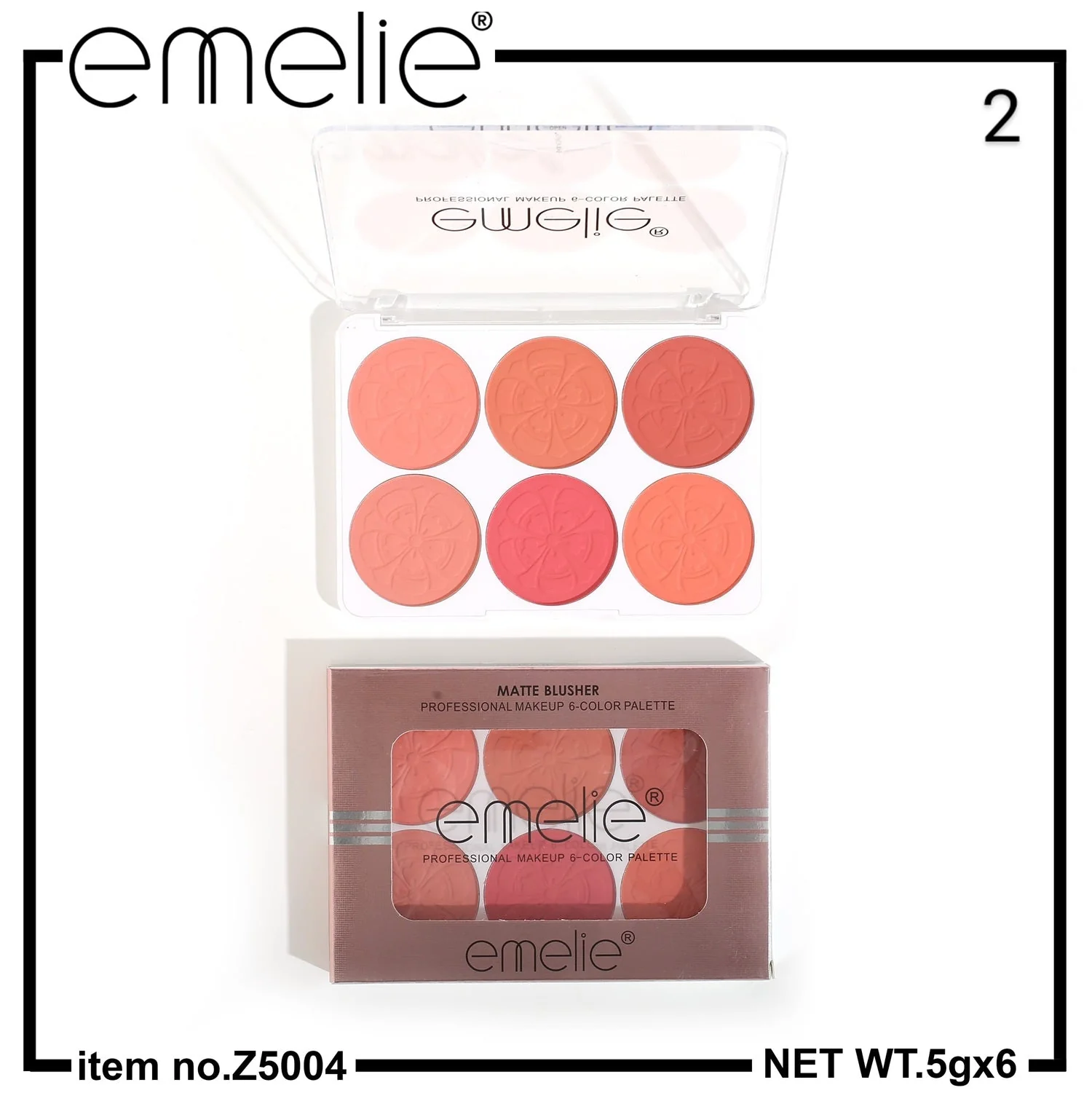 Emelie Matte Blusher 6 Color Pallete - Image 3