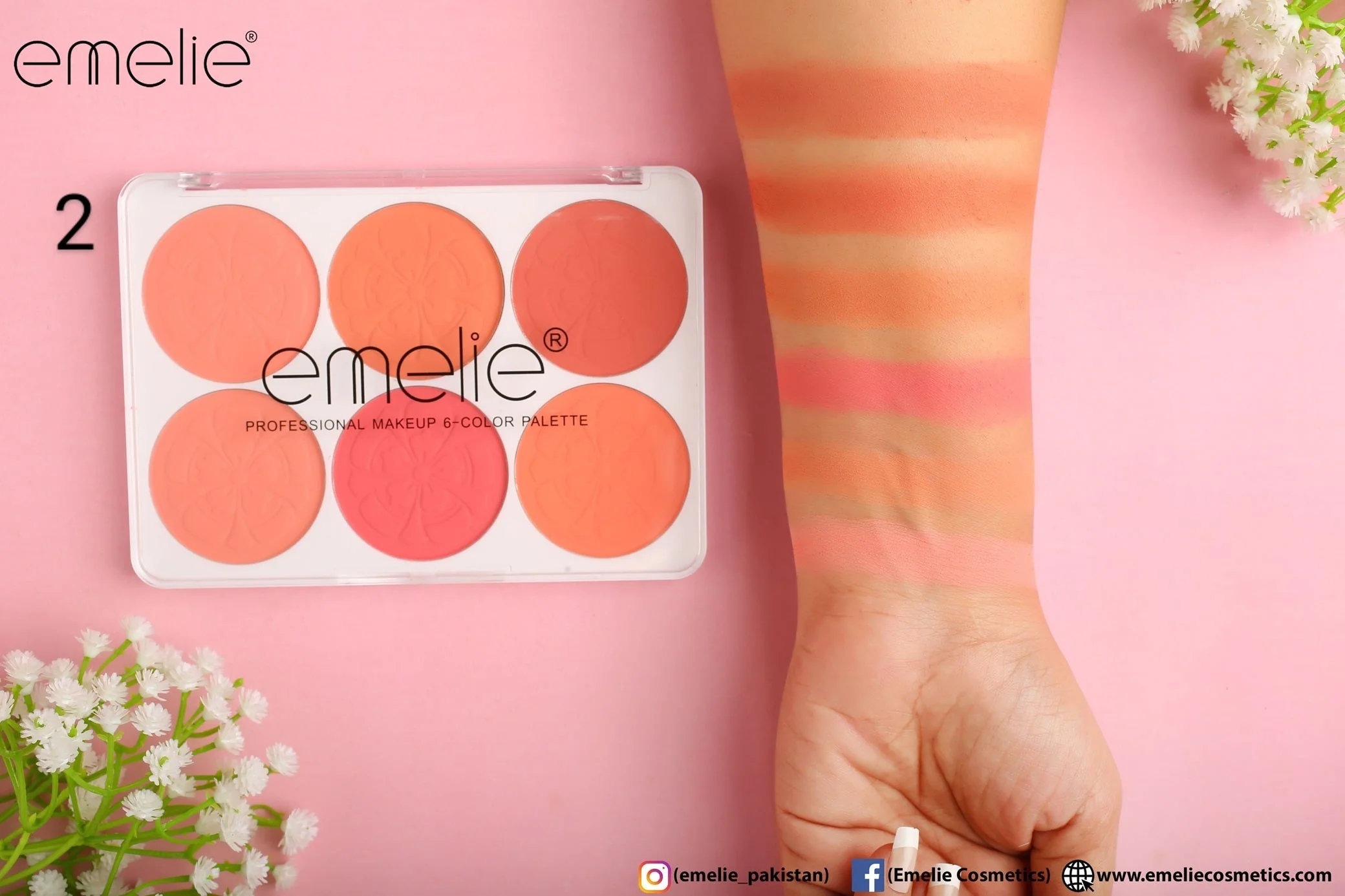 Emelie Matte Blusher 6 Color Pallete - Image 4