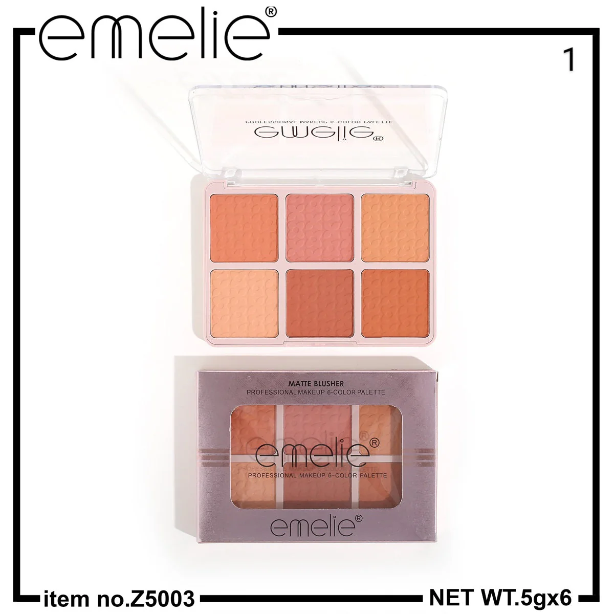 Emelie Matte Blusher 6 Color Pallete - Image 5