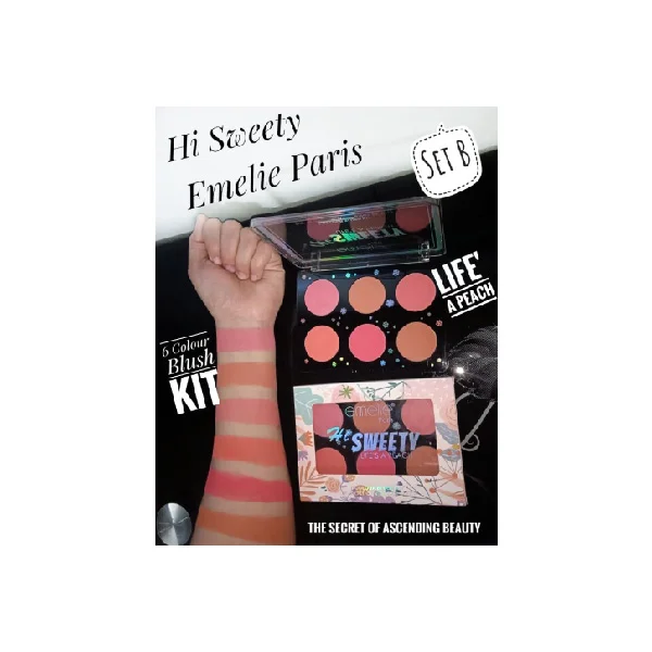 Emelie Paris Hi Sweety 6 Color Blush Kit - Image 3