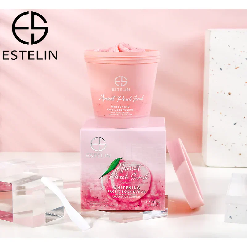 Estelin Apricot Peach Face & Body Whitening Scrub 280G - Image 2