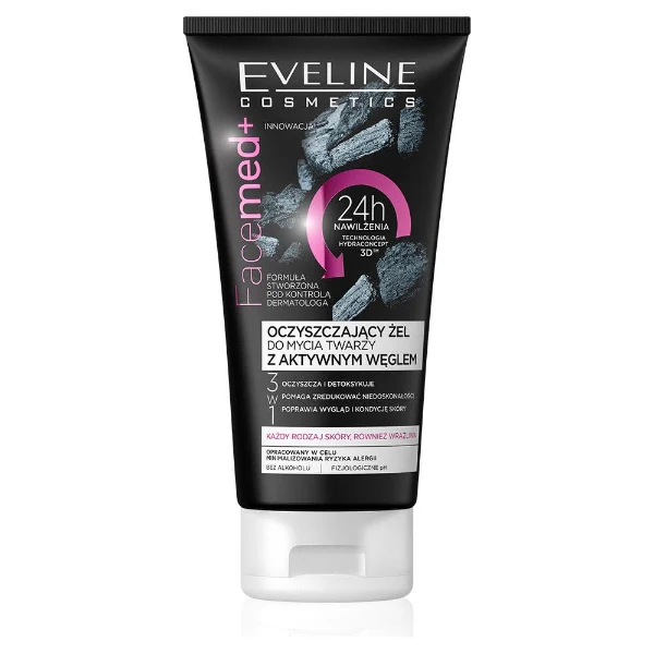 Eveline Facemed Purifying Facial Wash Gel with Activated Carbon 150 ML