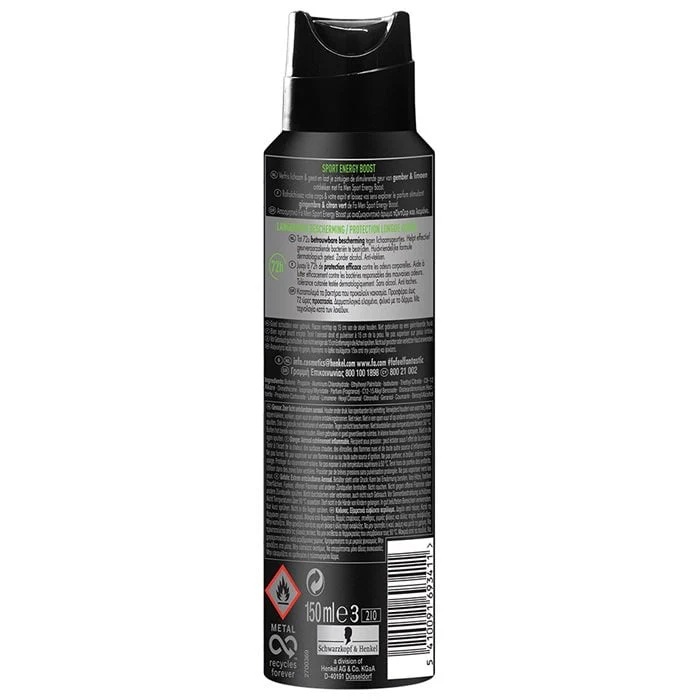 Fa Men Sport Energy Boost Deodorant Spray 150 ML - Image 2