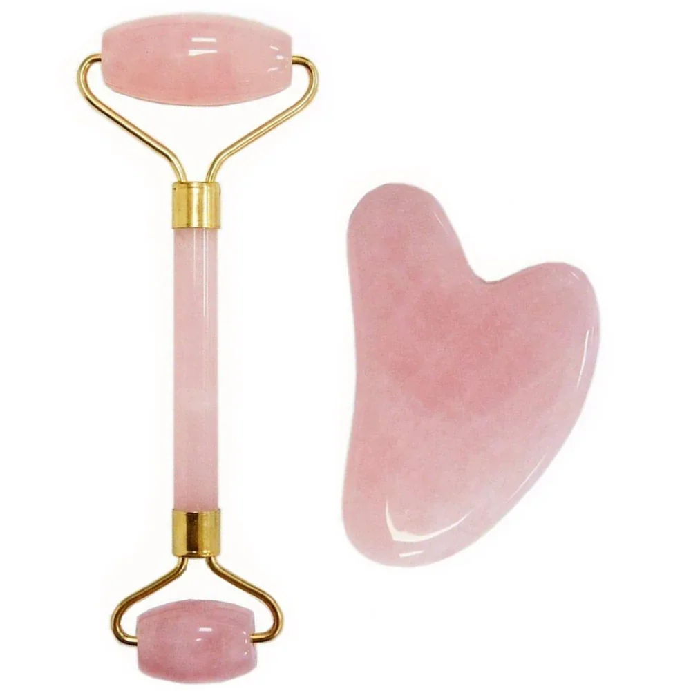 Facial Beauty Pack Of Jade Face Roller & Gua Sha - Image 2