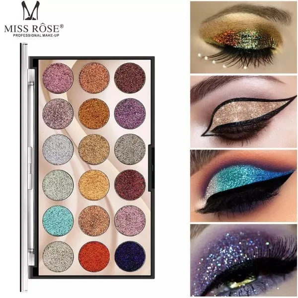 Miss Rose Full Glitter Palette - 18 Colors