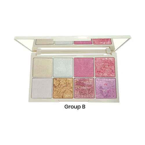Glamorous Face 8 Colour Teracotta Blush & Shimmer Highlighter Kit - Image 4