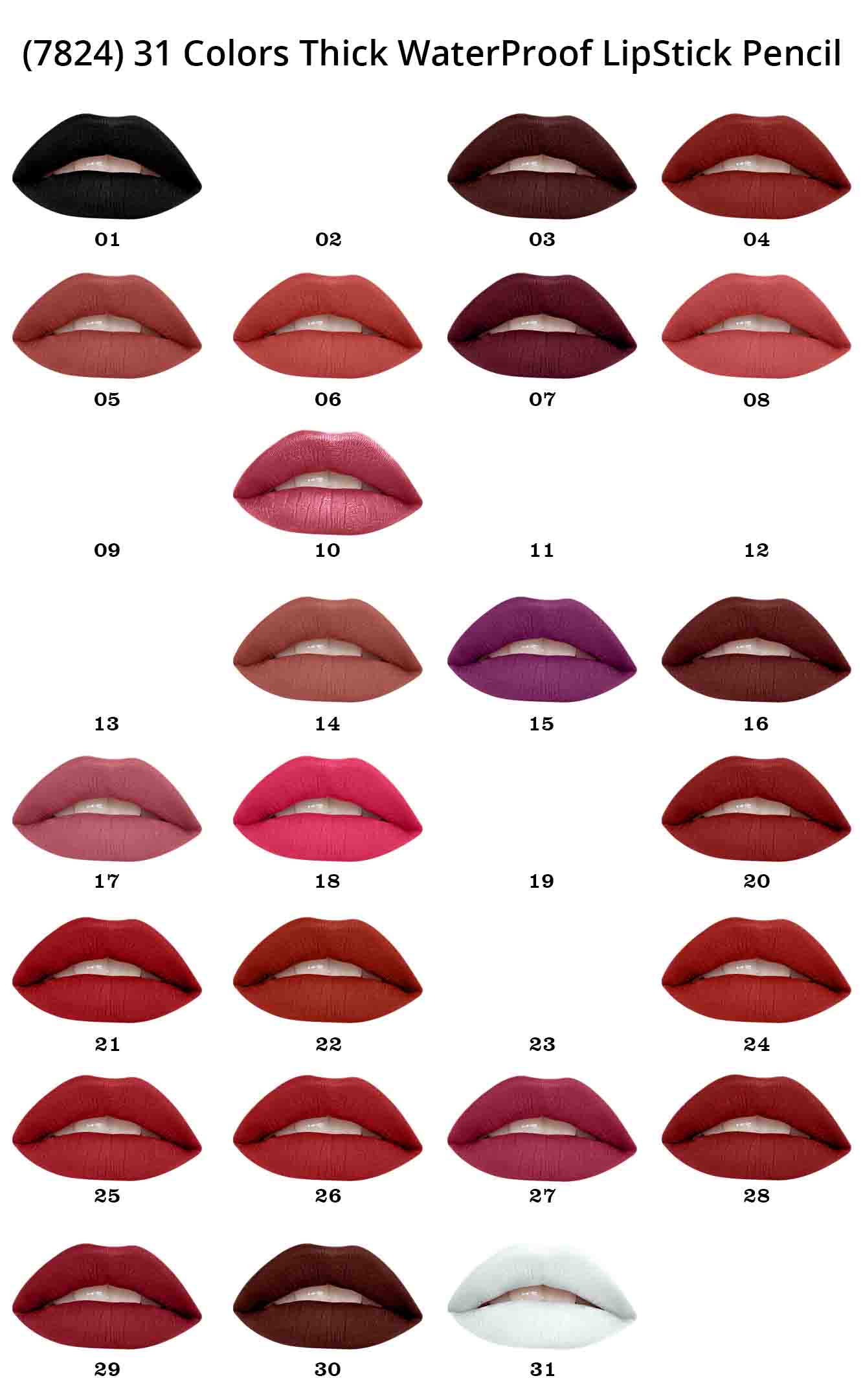 Glamorous Face Thick Waterproof Lipsticks Pencil - Image 3
