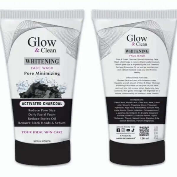 Glow & Clean Whitening Activated Charcoal Face Wash 120ml