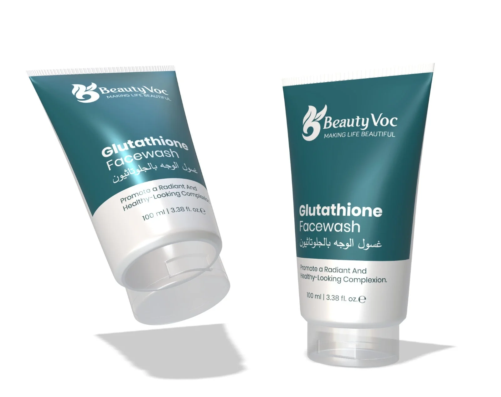 BeautyVoc Glutathione Facewash 100 ml - Brightening Facial Cleanser, Skin whitening, Youthful Skin - Image 2