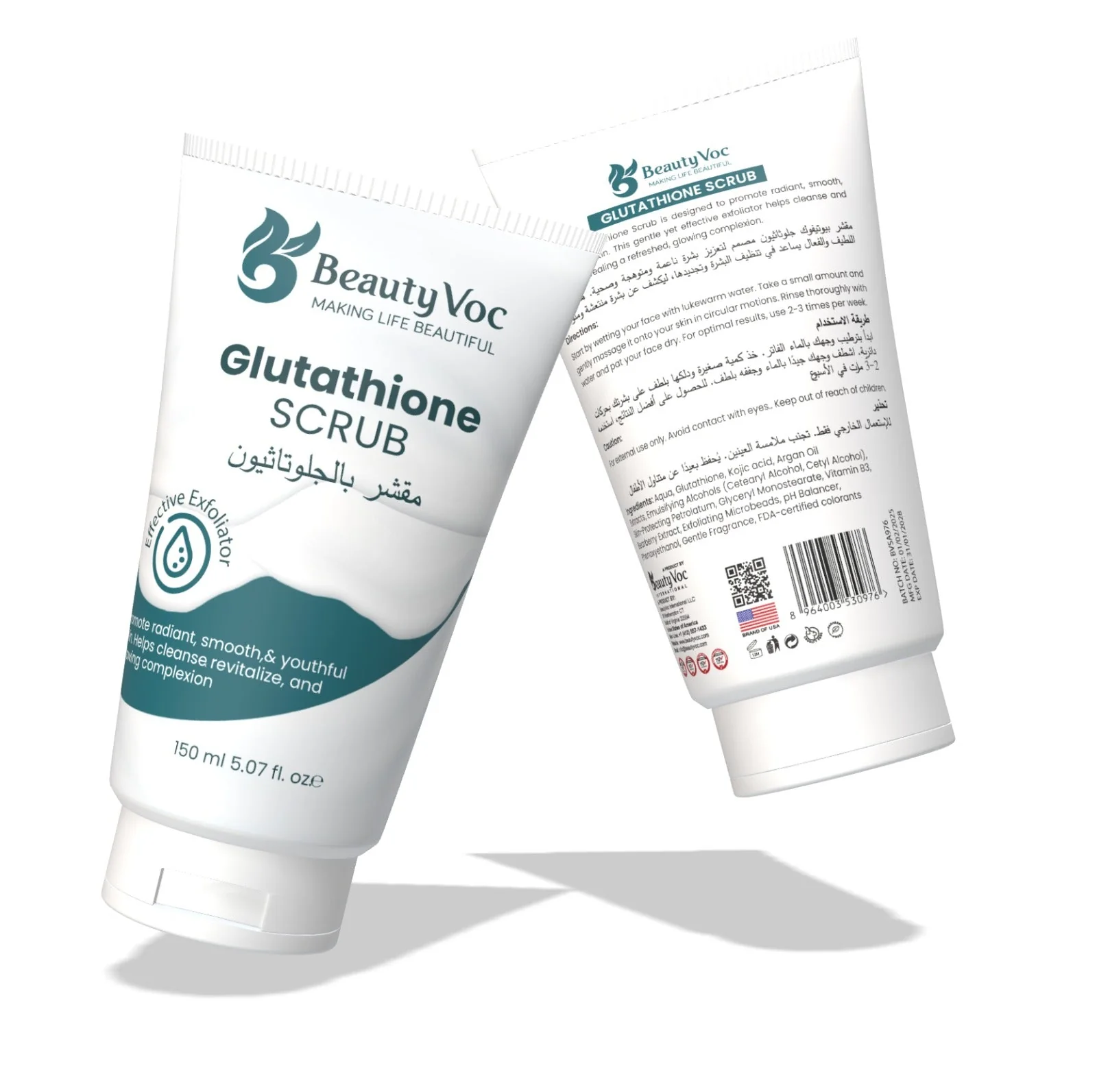 BeautyVoc Glutathione Scrub 150 ml | Exfoliating & Skin Brightening Formula - Image 2
