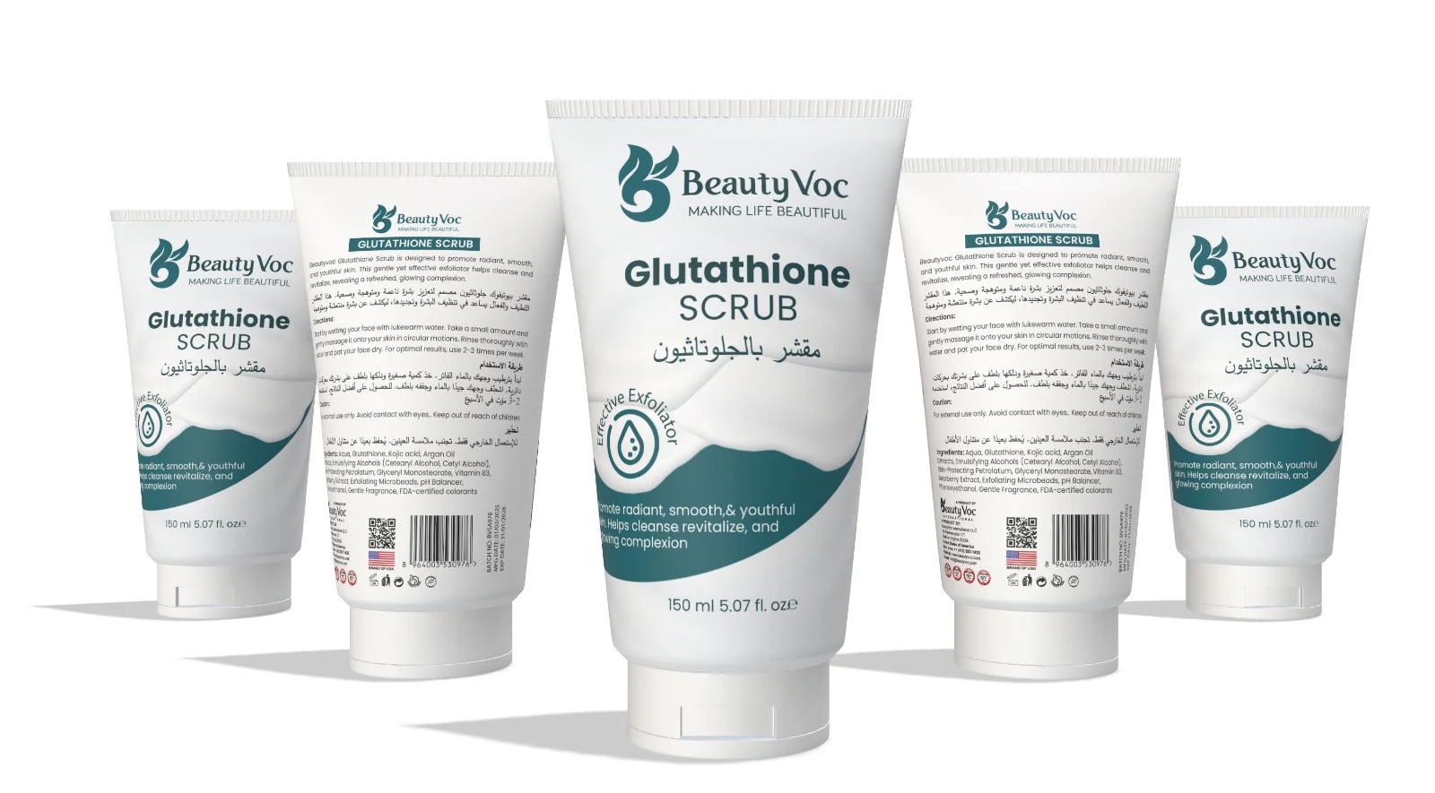 BeautyVoc Glutathione Scrub 150 ml | Exfoliating & Skin Brightening Formula - Image 3