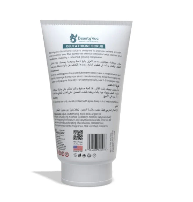 BeautyVoc Glutathione Scrub 150 ml | Exfoliating & Skin Brightening Formula - Image 4