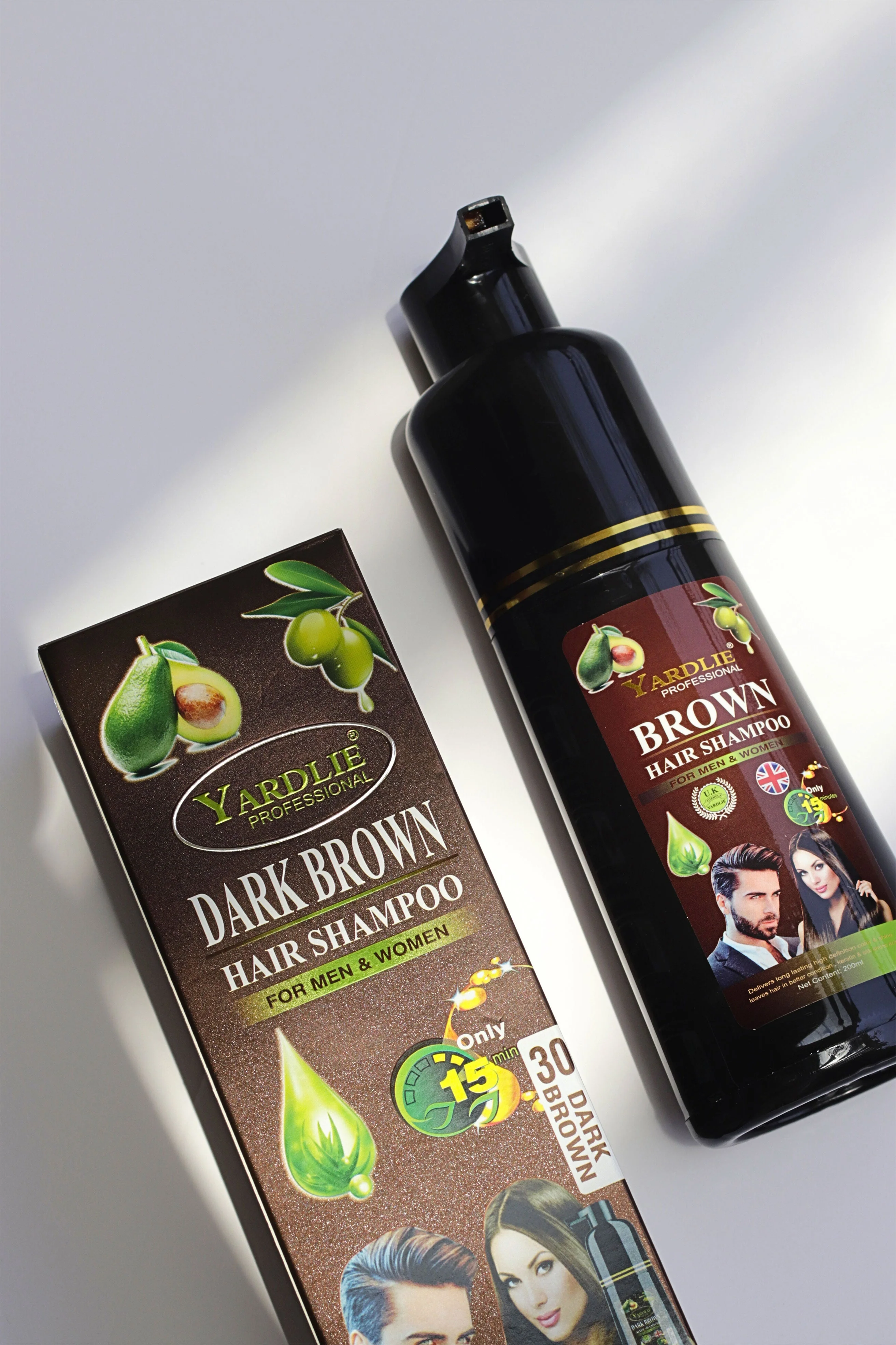 Hair Color Shampoo | Dark Brown | Yardlie | 200ml | - Image 2