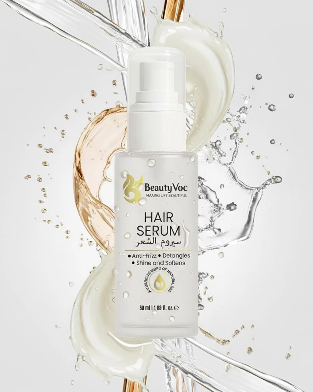 BeautyVoc Hair Serum 50ml | Anti Frizz | Heat Protect Hair Serum | Detangles, Adds Shine & Softness | Promotes Hair Growth | Non-Greasy - Image 7
