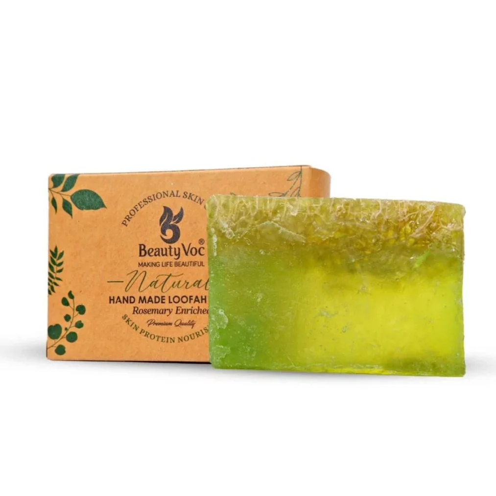 BeautyVoc Hand Made Loofah Soap with Rosemary 100 G