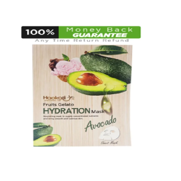 Haokali Fruits Gelato Hydrating Avocado Sheet Mask - 30ml x 10 Pieces