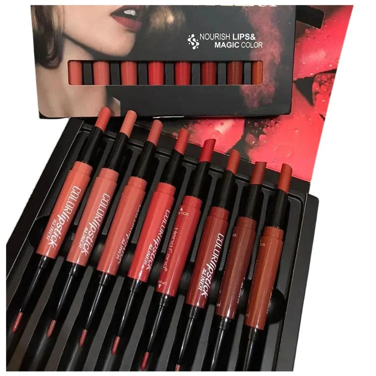 Heng Fang 2 IN 1 Lipstick and Lipliner Set (Pack of 8) - Image 2
