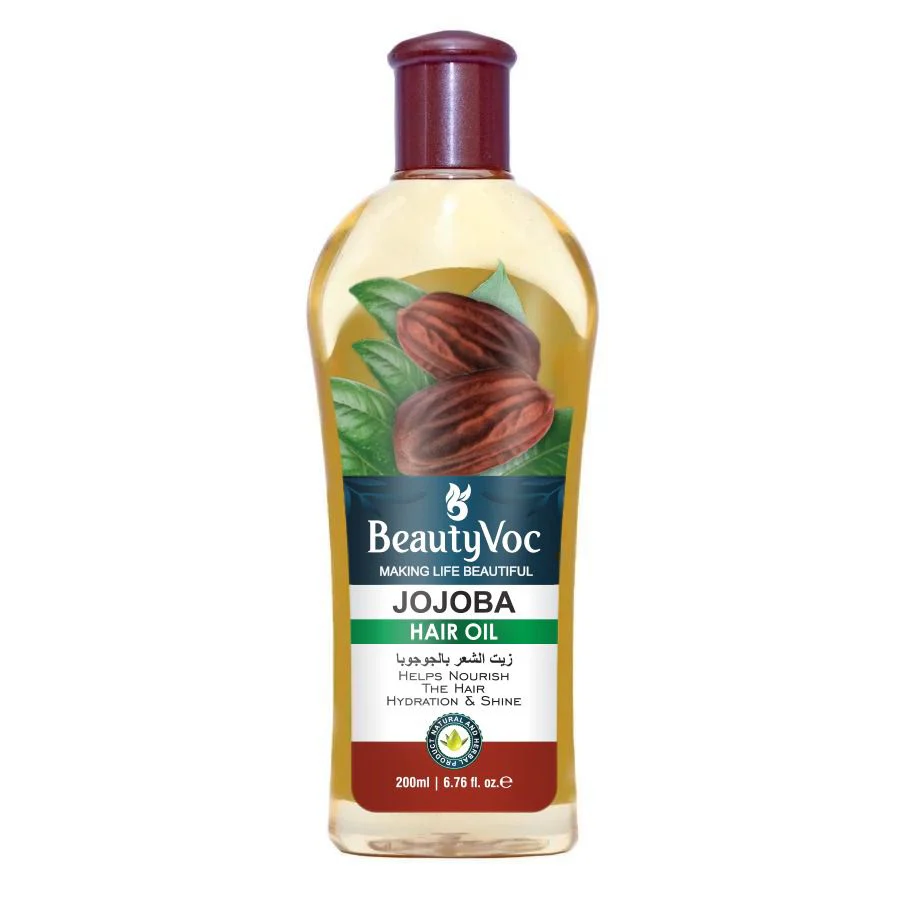 BeautyVoc Jojoba Hair Oil 200 ml | Promotes Hair Growth, Reduces Hair Fall & Dandruff