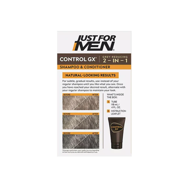Just For Men Control GX® 2-in-1 Shampoo & Conditioner 118 ML Grey Reducing - Image 2