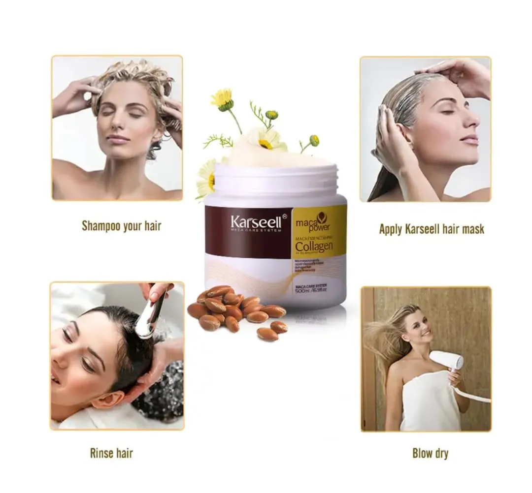 Karseell Dry Damaged Hair Treatment Deep Conditioning Repair Collagen Hair Mask - Image 2