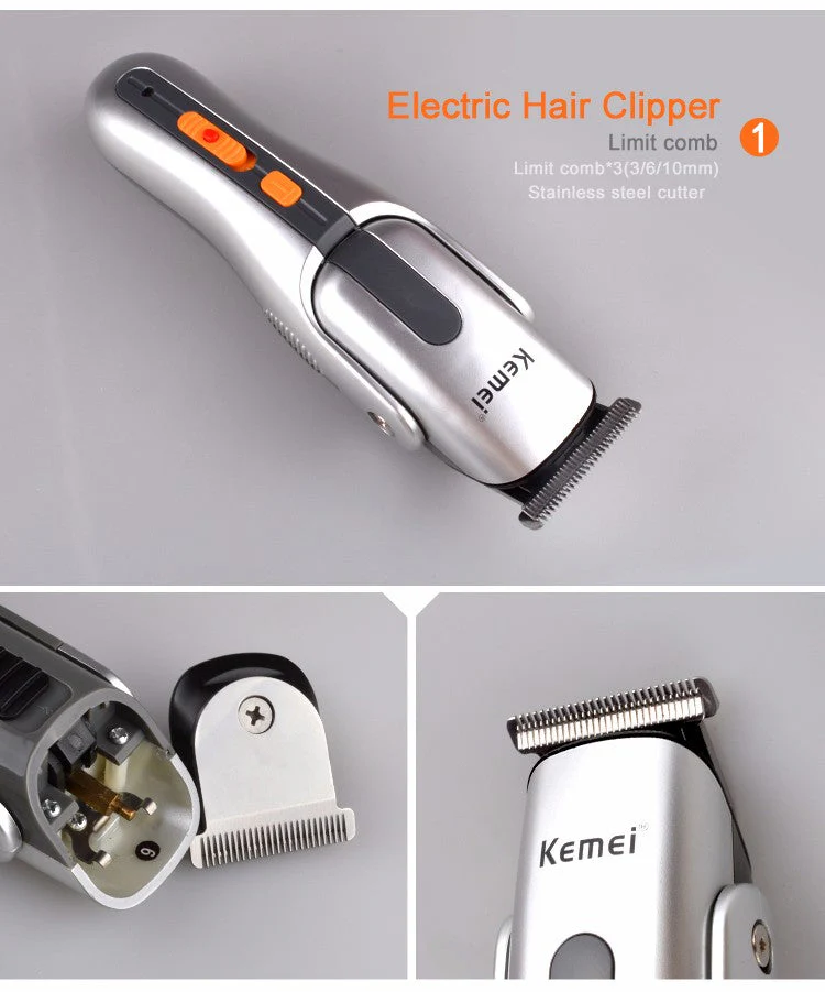 Kemei 8 in 1 Grooming Kit Hair Clipper Nose Trimmer KM-680A - Image 4