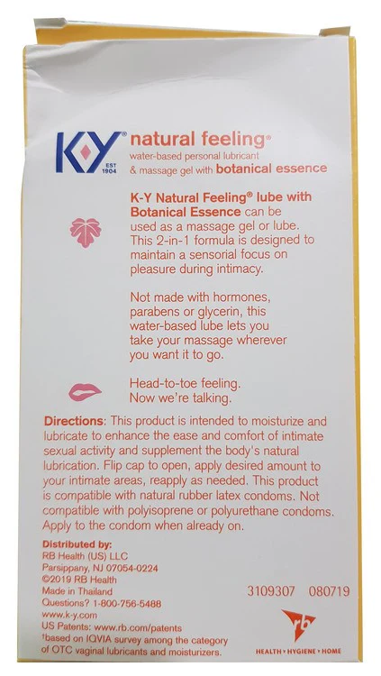 KY Natural Feeling Water Based Personal Lubricant &amp; Massage Gel 50ml - Image 2