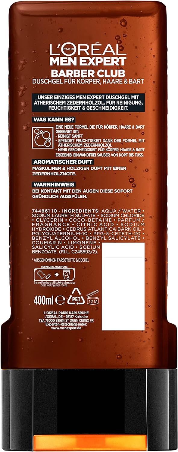 L’Oréal Men Expert Barber Club Shower Gel 400 ml - Image 2