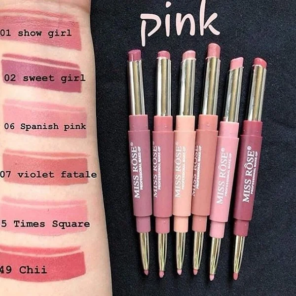 Miss Rose Lipsticks 2 in 1 - Pinks - Image 2