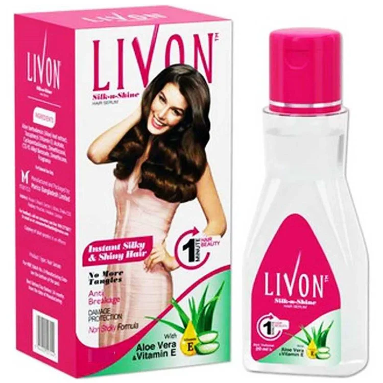 Livon Silk N Shine Hair Serum with Aloe Vera & Vitamin E - Image 2