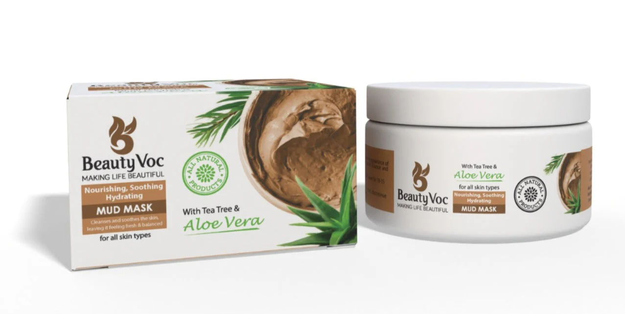 BeautyVoc Mud Mask with Tea Tree & Aloe Vera 300 g | Best for cleanisng | Best for acne & pimples | Oil Control & Clear Skin - Image 6