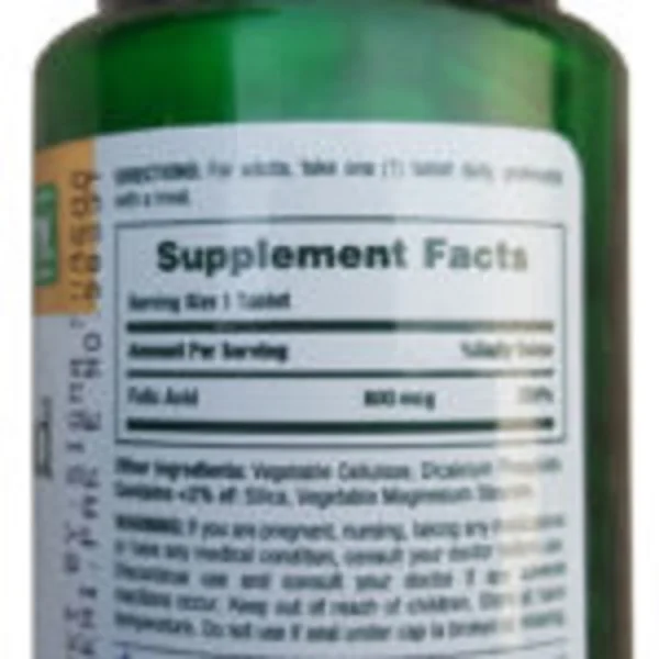 Natures Bounty Folic Acid 800mcg (250 Tablets) - Image 2