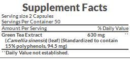 Nature’s Bounty Green Tea Extract 315mg 100 Capsules - Image 2