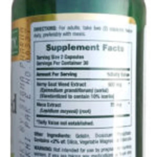 Nature’s Bounty Horny Goat Weed with Maca 60 Capsules - Image 2