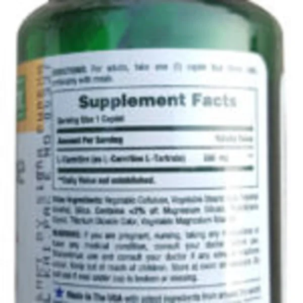 Nature’s Bounty L-Carnitine 500mg 30 Caplets - Image 2