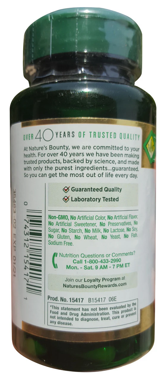 Nature’s Bounty Turmeric/ Curcumin 450 mg , 60 Capsules - Image 3