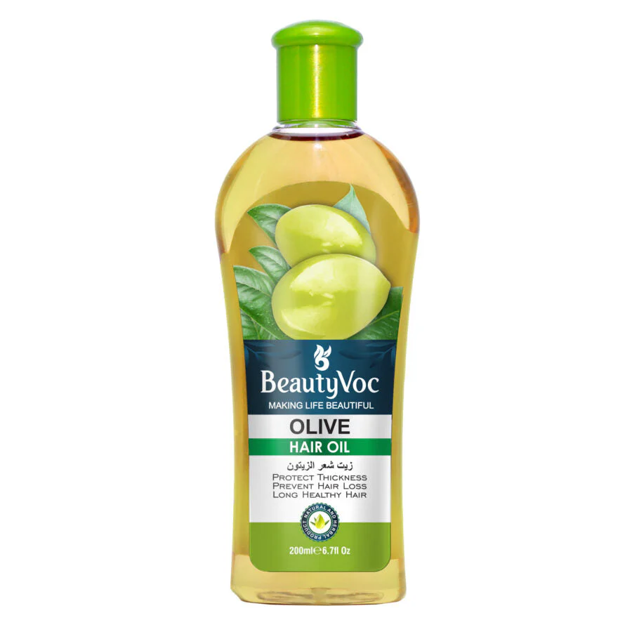 BeautyVoc Olive Hair Oil 200 ml | Deep Nourishment, Hair Growth & Shine | Controls Hair Fall & Softens Dry, Frizzy Hair