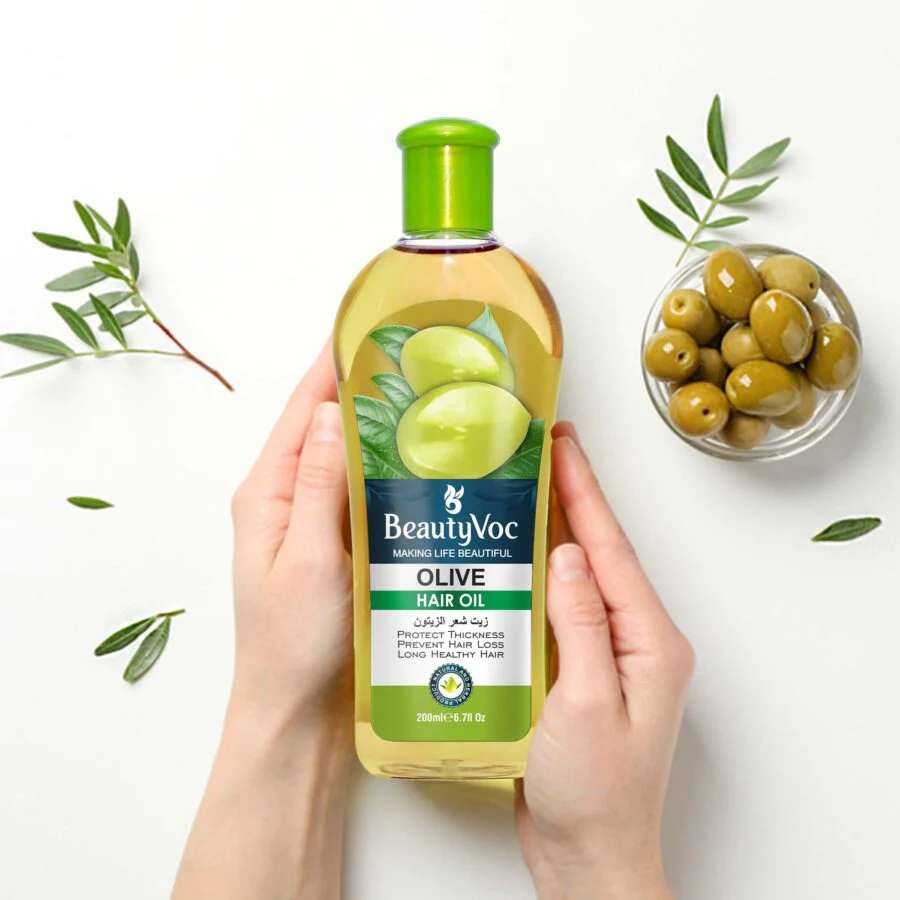 BeautyVoc Olive Hair Oil 200 ml | Deep Nourishment, Hair Growth & Shine | Controls Hair Fall & Softens Dry, Frizzy Hair - Image 2