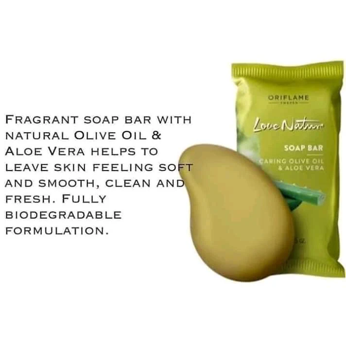 Oriflame Love Nature Soap Bar Caring Olive Oil &amp; Aloe Vera - Image 2