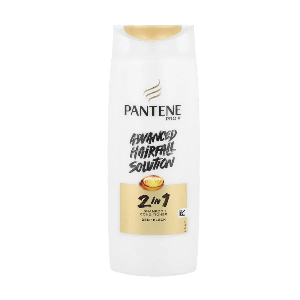 Pantene Advanced Hairfall Solution 2-in-1 Shampoo + Conditioner Deep Black, 185ml