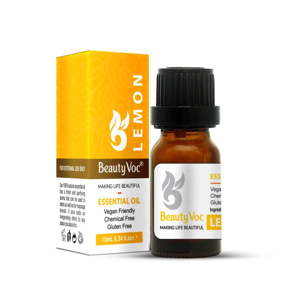 BeautyVoc Pure Lemon Oil 10 ml | For Bright Skin | Acne Fighting | Fade Dark spots
