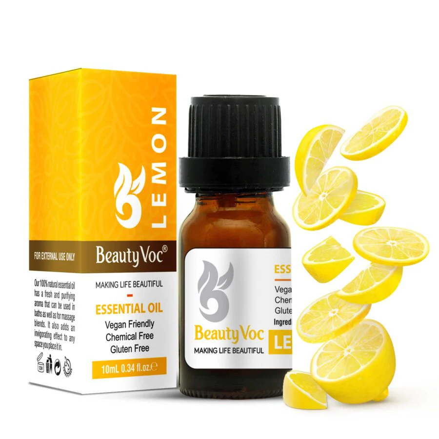 BeautyVoc Pure Lemon Oil 10 ml | For Bright Skin | Acne Fighting | Fade Dark spots - Image 2