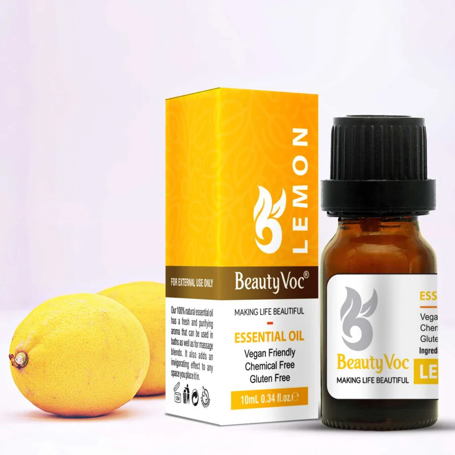 BeautyVoc Pure Lemon Oil 10 ml | For Bright Skin | Acne Fighting | Fade Dark spots - Image 3