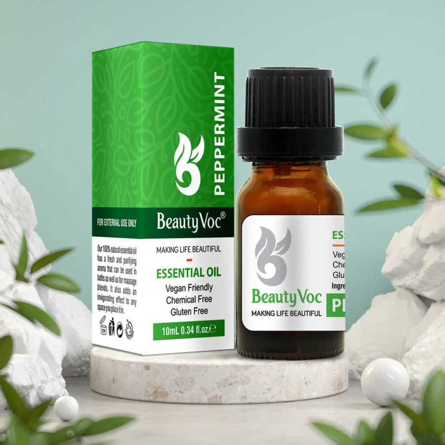 BeautyVoc Pure Peppermint Oil 10 ml Undiluted 100% | For Hair, Skin & Aromatherapy | Refreshing & cooling essential oil - Image 2