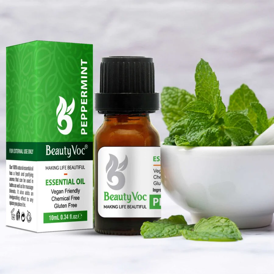 BeautyVoc Pure Peppermint Oil 10 ml Undiluted 100% | For Hair, Skin & Aromatherapy | Refreshing & cooling essential oil - Image 3