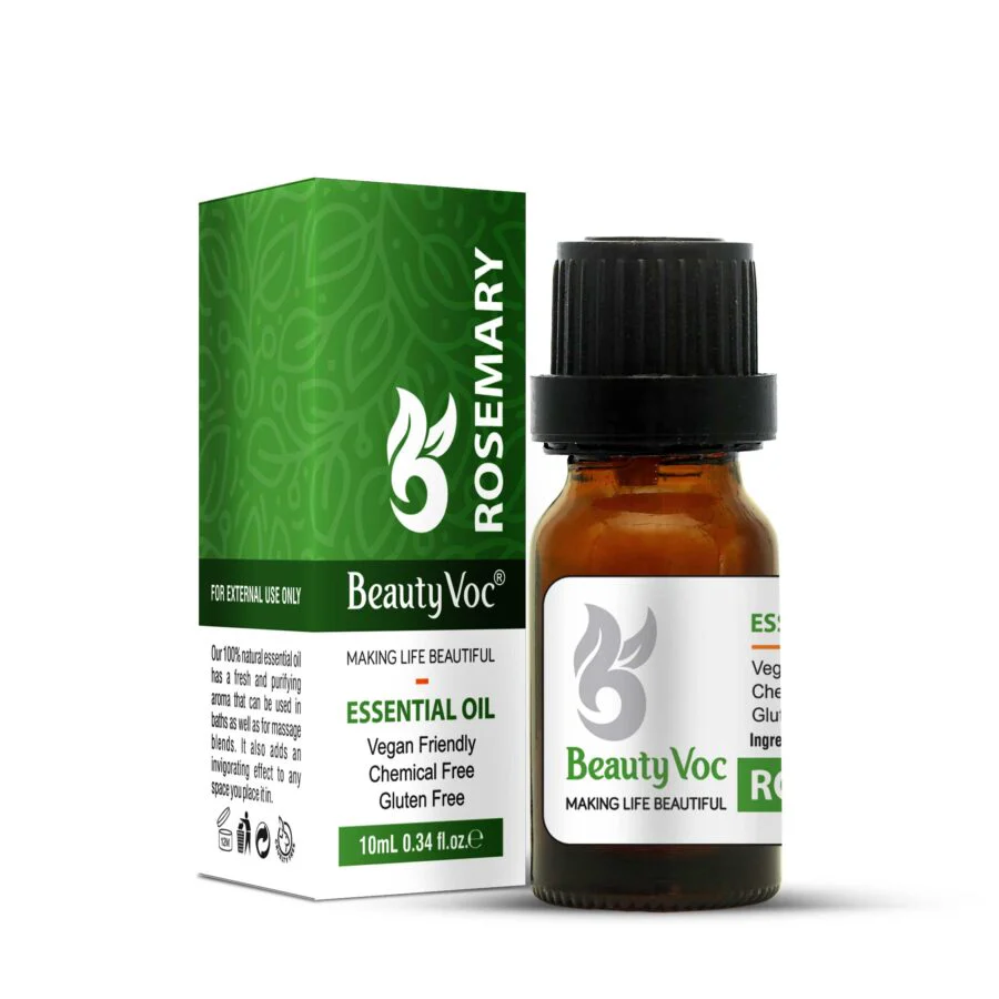 BeautyVoc Pure Rosemary Oil 10 ml | Undiluted Essential Oil for Hair, Skin & Aromatherapy