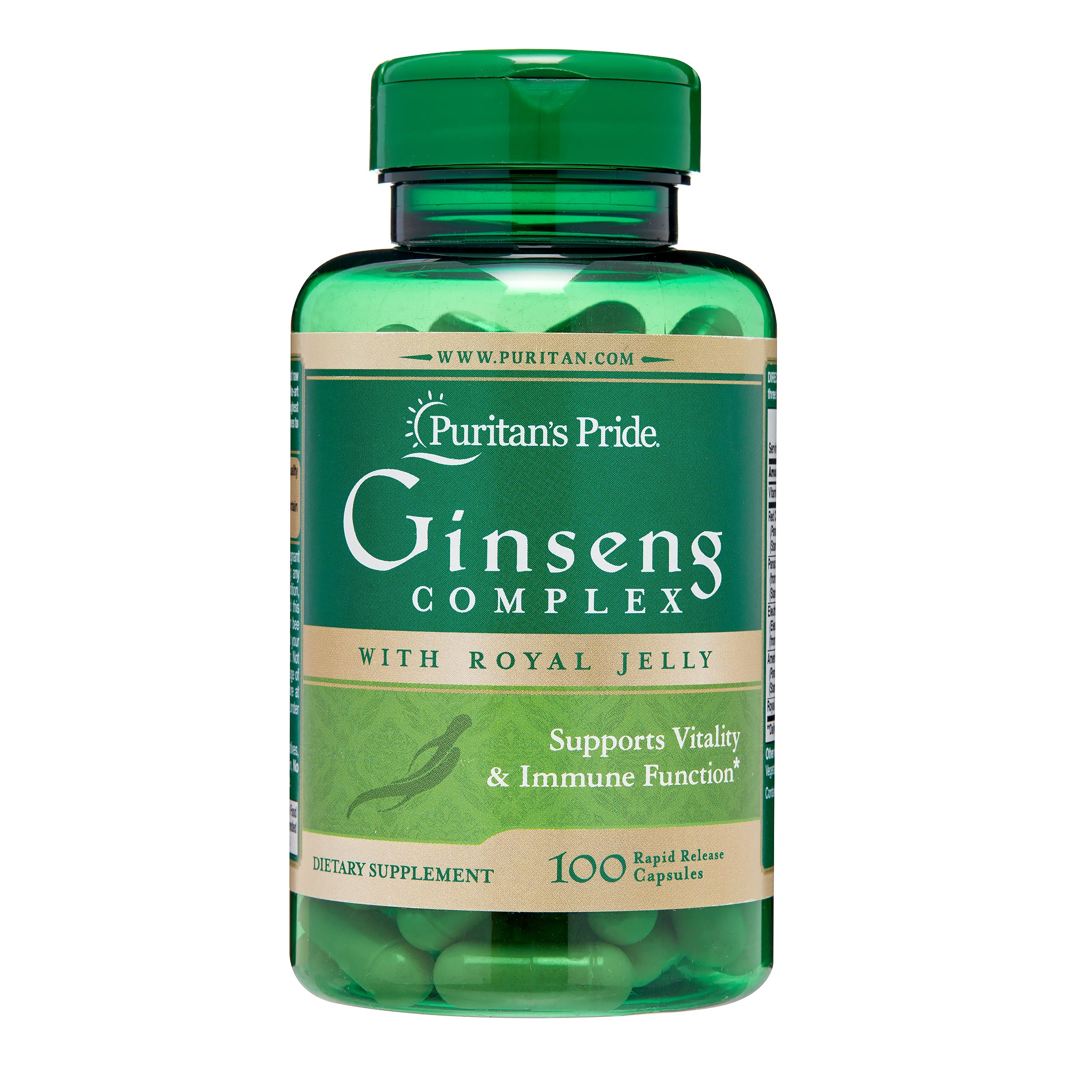 Puritan's Pride Ginseng Complex with Royal Jelly 1000 mg - 100 Capsules