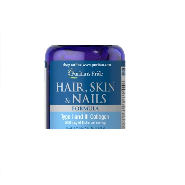 Puritan's Pride Hair, Skin &amp; Nails Biotin Formula 60 Capsules 3000 mcg