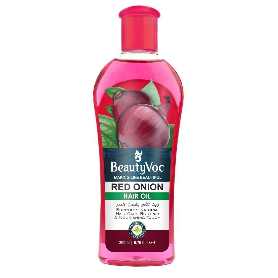 BeautyVoc Red Onion Hair Oil 200 ml | For Hair Growth, Hair Fall Control & Stronger Roots | Natural Scalp Nourishment