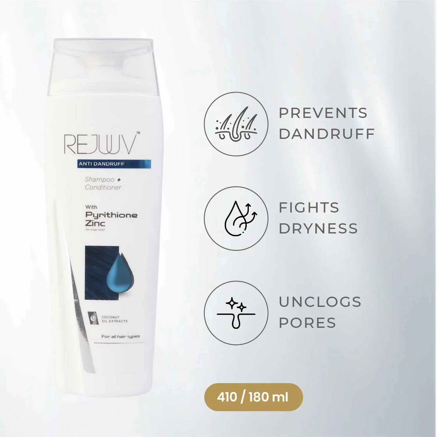 Rejuuv Anti Dandruff With Pyrithione Zinc Shampoo 180ml - Image 2