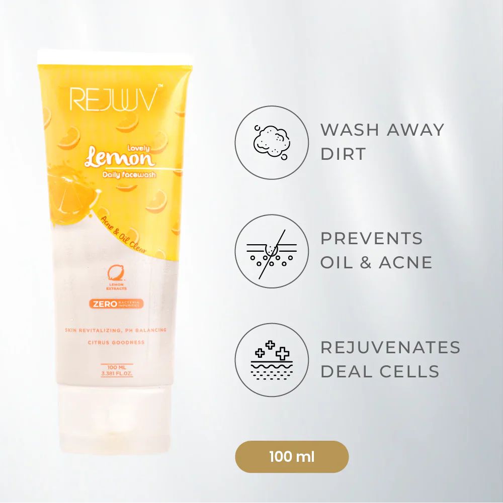 Rejuuv Lovely Lemon Daily Clear Face Wash 100ml - Image 2